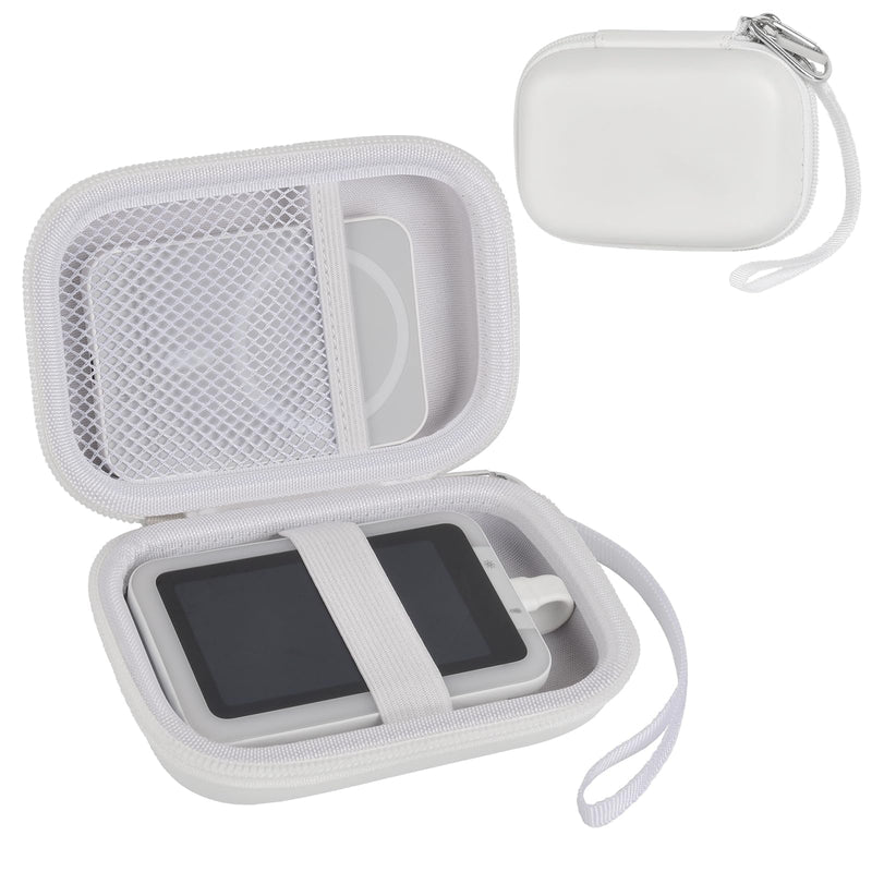 Boobowl Hard Case for Insta360 Snap Selfie Screen with Light, White | Soft Lining, Elastic Strap and Mesh Pocket Organize Screen, Power Bank and Cables for Travel and Vlogging, Case Only