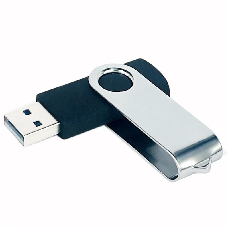 Swivel Design 8GB USB Flash Drive, Portable USB 2.0 Thumb Drive Memory Stick, Data Storage Flashdrive for Students, Travel, and Office, Home Use (Black, 8 GB)