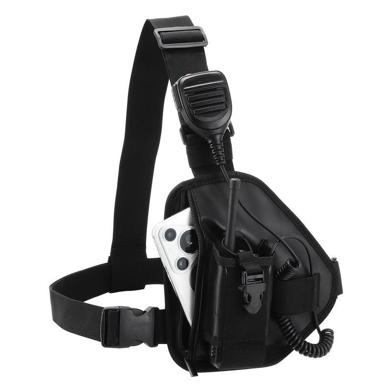 Radio Chest Harness Rig Shoulder Walkie Talkie Holder Holster Front Chest Pack Radio Pouch Bag for Motorola Kenwood Baofeng Retevis Two Way Radios