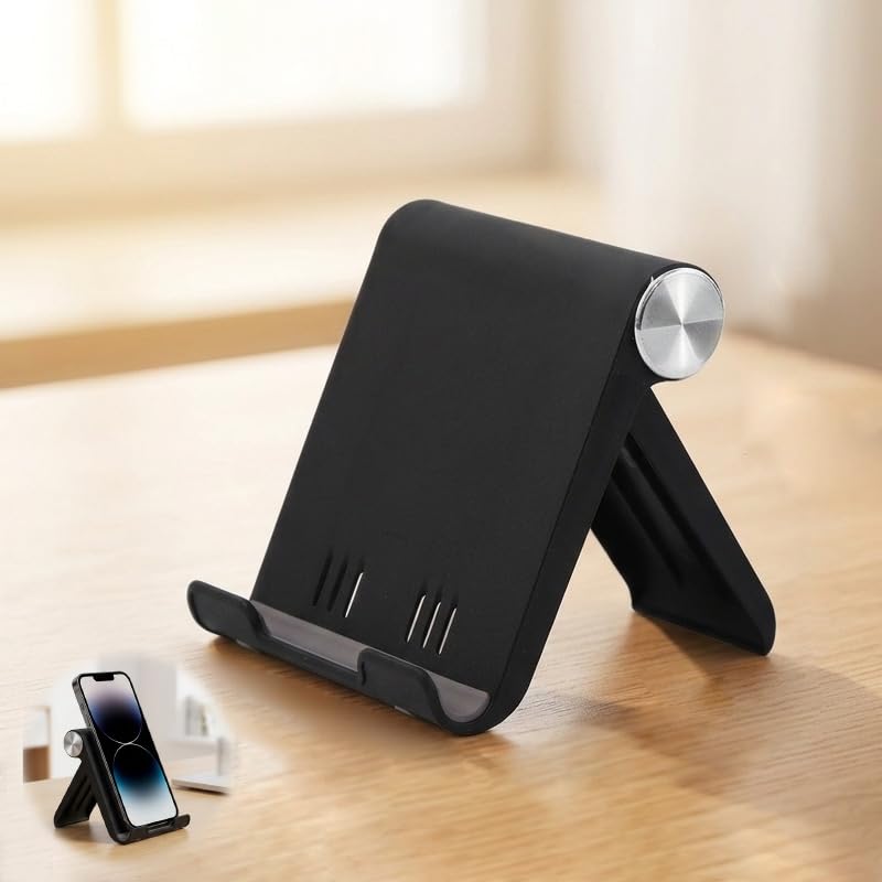 Black 1 PCS Portable Desk Support for Mini Tablets and Electronic Devices, Adjustable Viewing Base for Home and Office Black