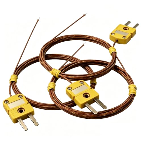 3 Pack K Type Thermocouple Probes 40in Fiberglass Wire Temp -58°F to 899°F