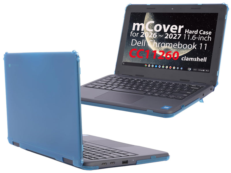 mCover Case Compatible Only for 2026+ 11.6" Dell Chromebook CC11260 Clamshell (180 ° Hinge) Educational Laptop (NOT Fitting Any Other Dell Models) - Aqua