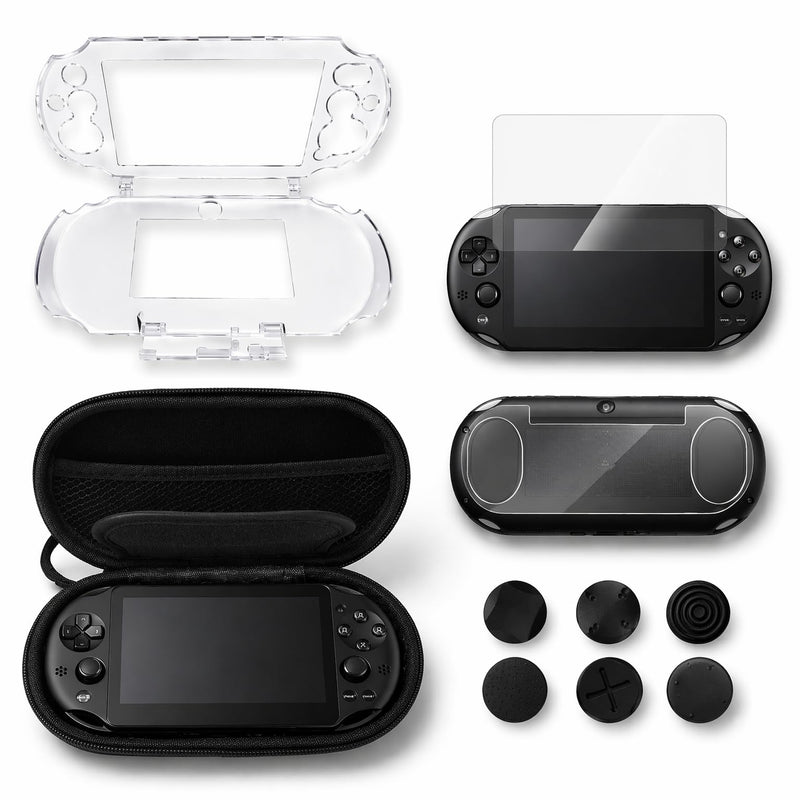 10 in 1 Accessories Kit for PS Vita 2000, Carrying Case Clear Hard Case for PSV 2000, Protective Case, Front and Back Screen Protectors for PlayStation Vita 2000/PS Vita Slim ONLY