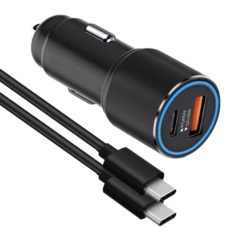 63W Car Charger USB C for Moto Motorola G Play (2022 2023 2024 2025 2026)/G Power/G Stylus/Edge (2020-2026 5G) Android Phone,Dual Port (USB C 45W+QC 18W)Adapter Cigarette Lighter Plug +4FT Fast Cable