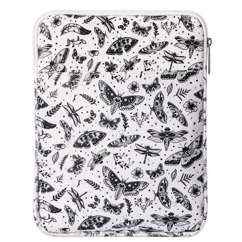 Padded Ereader Sleeve Pouch - Protective Book Sleeve for Kindle | 6-7 Inch Moth Print Tablet Bag Carrying Reading Accessories for Paperbacks Bookish Gifts for Bookworms Reading Lovers Friends