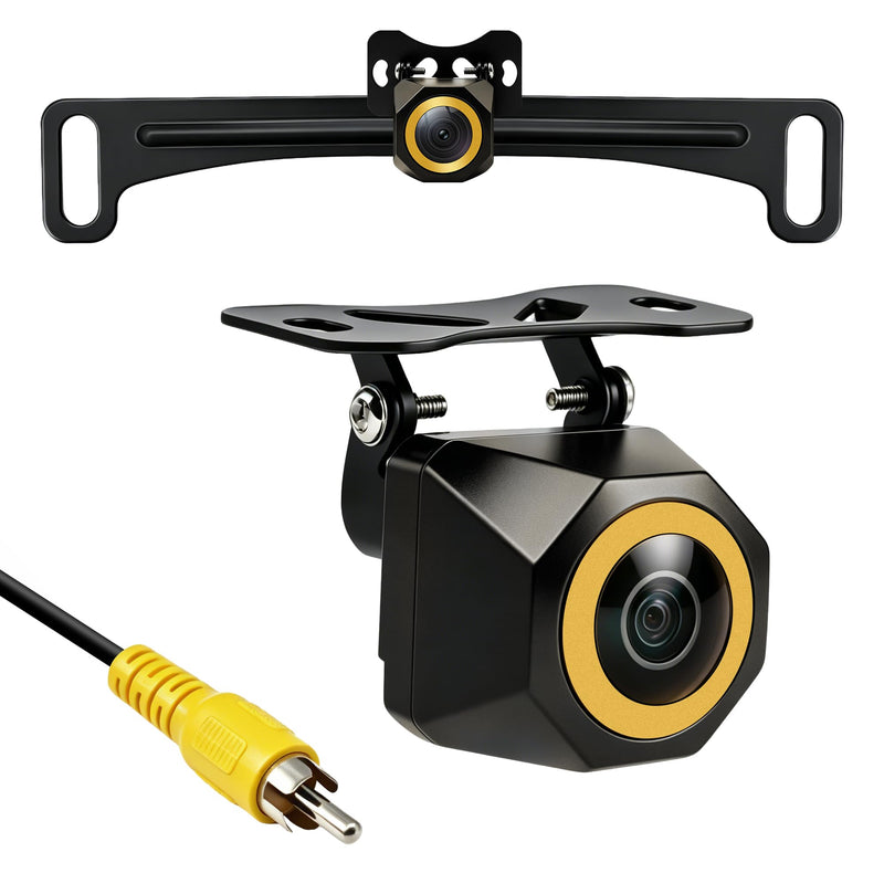 Backup Camera Metal Housing AHD 4k Night Vision: 170° Wide Angle Rearview Reverse Camera with License Plate Mount and Excellent IP68 Waterproof for Vehicle SUV RV Pickup
