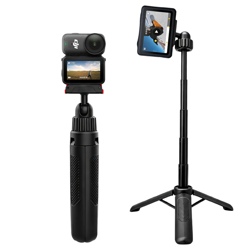 15.75'' Reinforced Selfie Stick Tripod for DJI Osmo Action 6/Nano | 3-Keel Enhanced Extendable Tripod, N55 Magnetic Mount, Ultra Light Portable Vlogging Pole Handle Grip for Travel Shooting