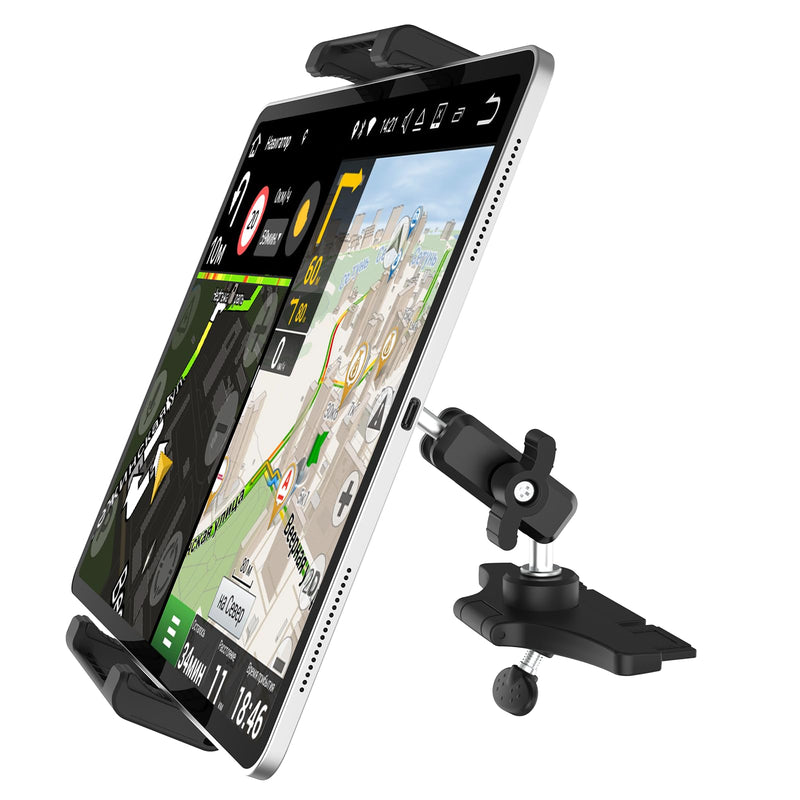 Metal Arm Car CD Tablet Holder, Sturdy CD Slot Car Tablet Mount | 360° Rotating Metal Arm, Thick Case Friendly, Anti-Slip Rubber Mat, Compatible with 6"-15.6" Large iPad Pro/Air/Mini & Phones