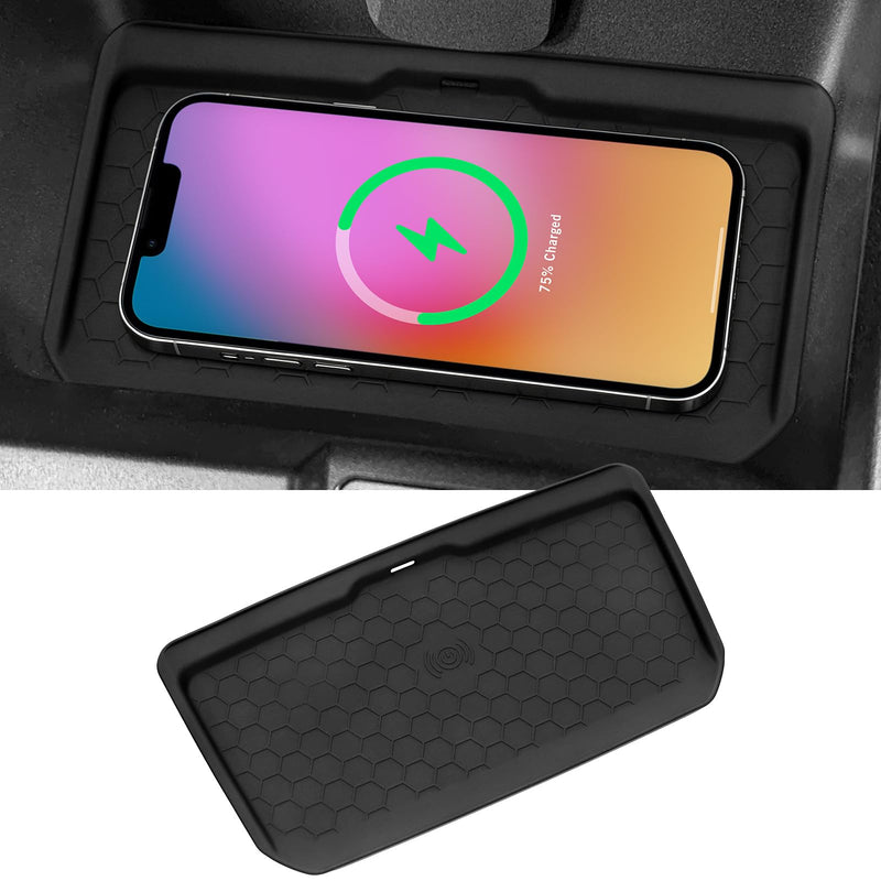 Silicone Anti-Slip Center Console Organizer Wireless Charging Mat for Ford Bronco 2021 2022 2023 2024 2025 Interior Accessories Pad Tray Storage Box Holder (Not for Sport Model)