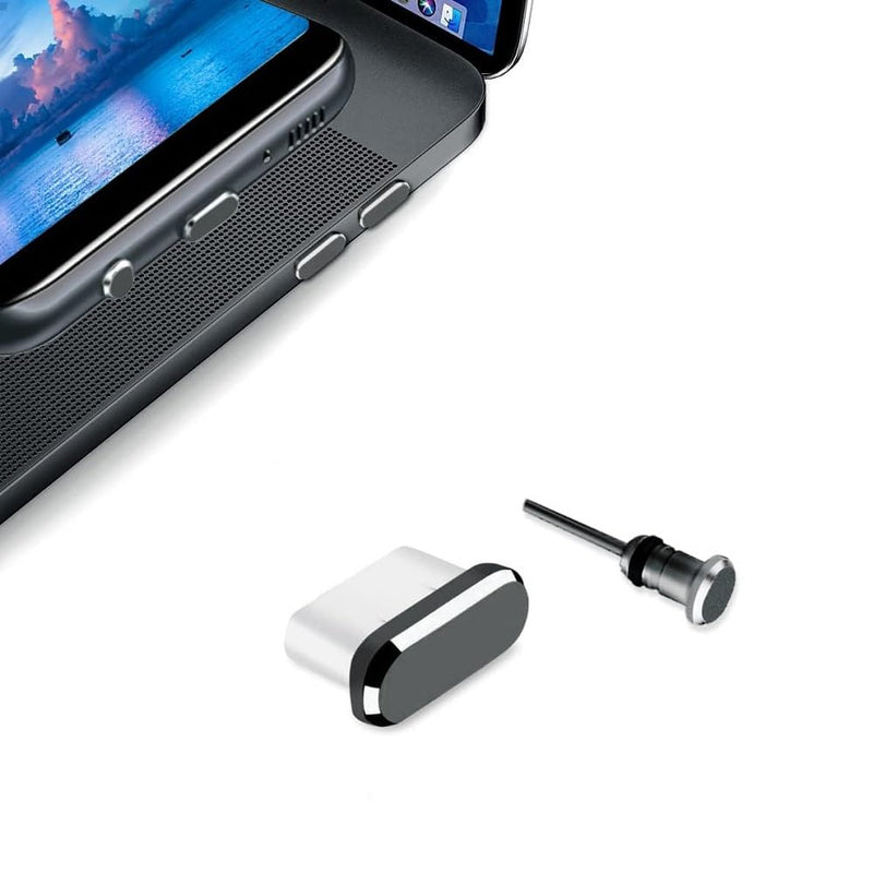 USB C Dust Plugs Charging Port Cover Caps with Cable Protectors 1 PCE Compatible with iPhone 17 16 15 Pro Max Samsung Galaxy S25/S24/S23/S22/S21/S20+ Ultra/Z Flip 6/Z Fold 6 Pixel OnePlus (Grey)