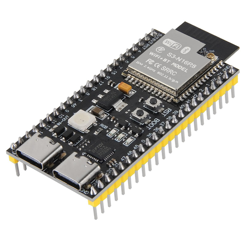AITRIP ESP32-S3 Type-C Development Board N16R8 MCU with Dual-Mode Wi-Fi Bluetooth with Antenna Base Compatible with Arduino IoT ESP32-S3-WROOM-1