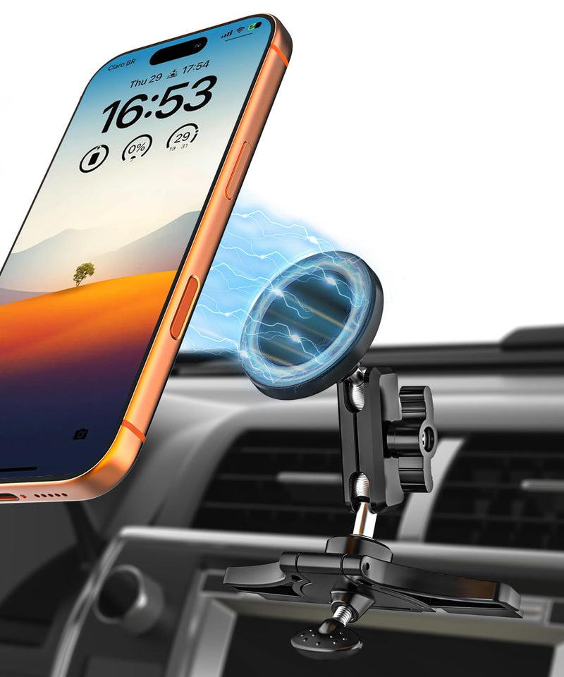 CD Slot Phone Holder for Car Magnetic [Driver and Passengers can Use] Magnet Car Phone Mount CD Player with Adjustable Aluminum Arm for All iPhones & Android Cell Phones