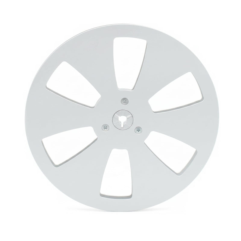 7 Inch Empty Tape Reel 1/4" Aluminum Take-up Reel, 6-Hole Metal Flange Hardware Spool Component Universal Replacement for Open Reel to Reel Tape Recorders(Silver)