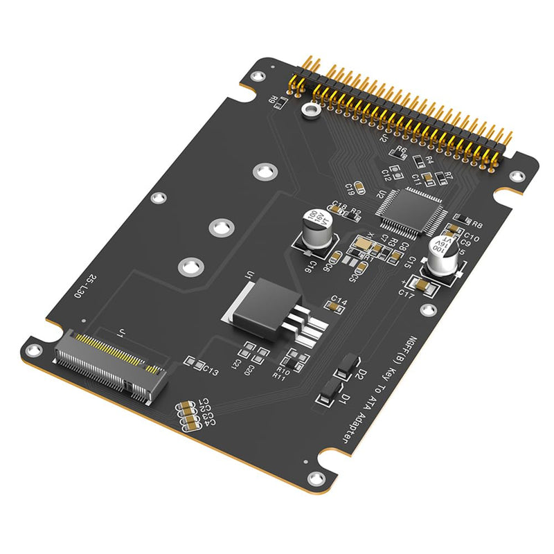 M.2 NGFF Key B SATA SSD to IDE ATA 44 Pin Adapter, Support 2230/2242/2260/2280,(Black)