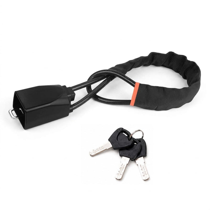 Car Steering Wheel & Seat Belt Lock, Black, 17 Inch | Thickened Braided Steel Wire, 3 Keys Included, Universal Anti-Theft Device, For Car/SUV/Truck/Golf Car