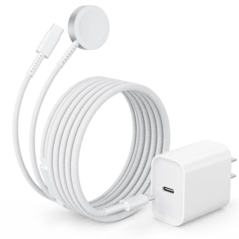 Charger for Apple Watch,2 in 1 USBC iPhone Watch Charger iWatch Fast Charge | iWatch Fast Charge Cable with PD 20W USBC iPhone Wall Charge Block for iWatch Series 11/10/9/8/7/6/5/SE/Ultra,iPhone 17/16/15