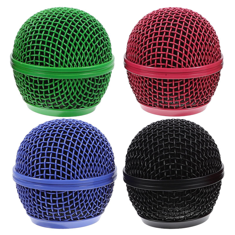 GLEAVI 4pcs Metal Mesh Microphone Grill Head: Mic Head Mesh Replacement Compatible for Shure
