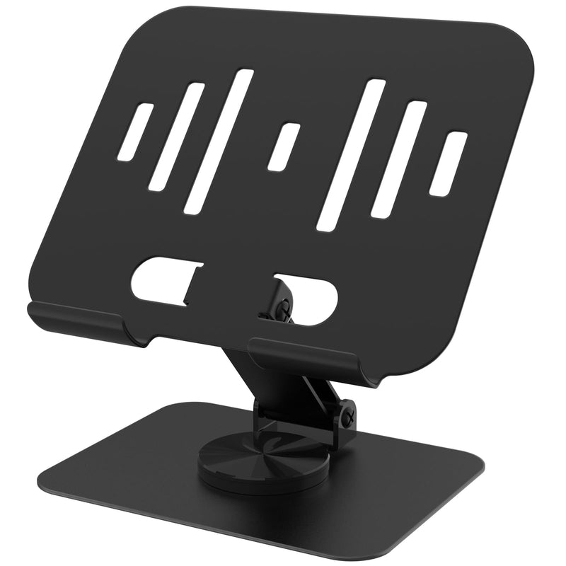 Metal Tablet Stand for iPad Pro, Adjustable 360° Rotation, Black | 2026 Update Version, Ultra Stable Metal Base, Fully Foldable, Easy to Store & Carry, Compatible with 4-13” Tablet Devices