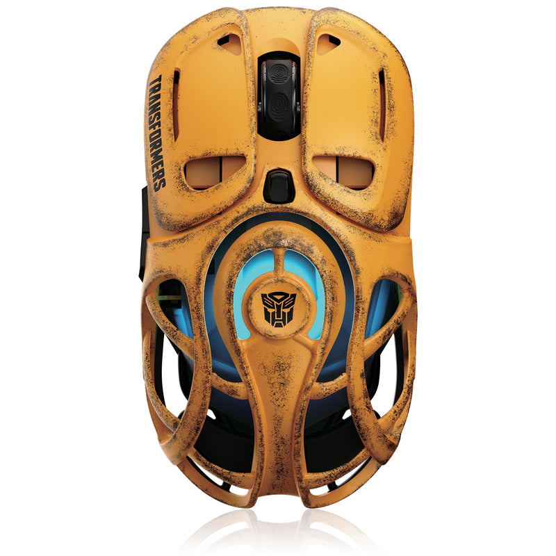 Transformers TF-GM05 Wireless Gaming Mouse, 71g Ultra-Light Hollow Mecha Design, Tri-Mode Bluetooth/2.4G/Wired, 12800 DPI, Huano Switches, PAW3311 Sensor, RGB, USB-C Rechargeable (Bumblebee Yellow) Bumblebee Yellow