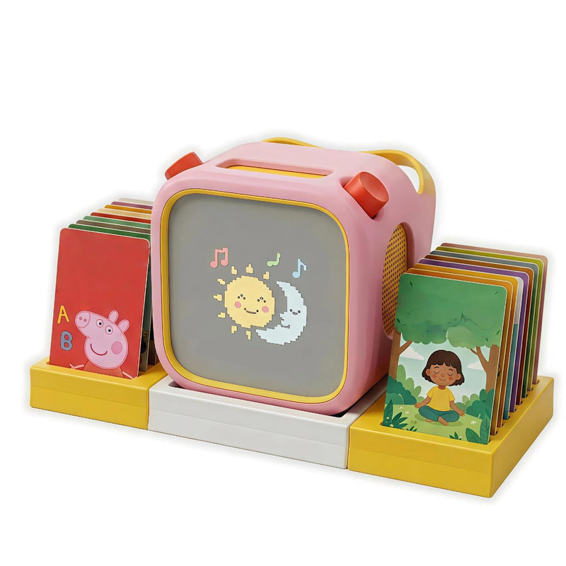 Charging Station & Card Storage Organizer Compatible with Yoto Player (3rd Gen) and Yoto Mini, Montessori-Inspired Desktop Dock with 30+ Card Slots, Space-Saving Audio Nursery Decor