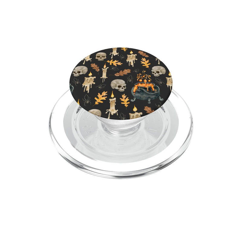 PopSockets Halloween Phone Grip - Spooky Pattern PopSockets PopGrip for MagSafe Magnetic PopGrip