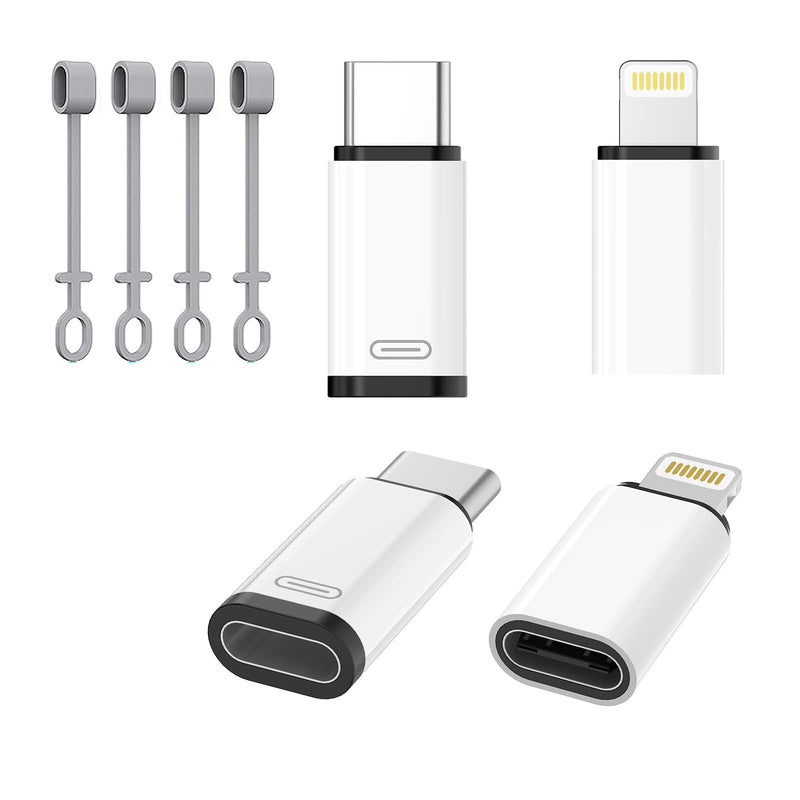 4-Pack Lightning to USB C Adapter & USB C to Lightning Adapter Set | 2x Lightning to USB C Adapter & 2x USB C to Lightning Adapter. Support Fast Charging & Data Sync Only. NO Audio/OTG