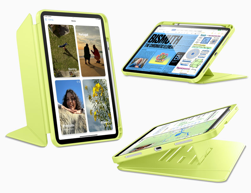 for iPad (A16) 11th Case 11 Inch 2025, iPad 10th Case 10.9 Inch 2022,Vertical Stand, Multiple Horizontal Angles Kickstand, Smart Cover with Pencil Holder, Citrus