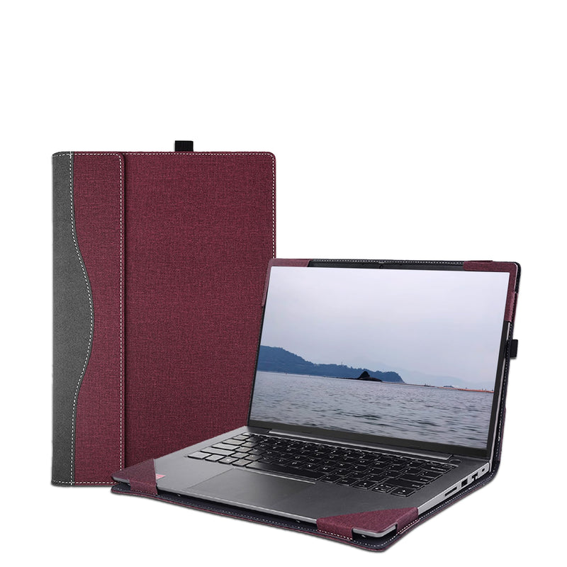 Laptop Case Cover for HP OmniBook 3/7/X 17-df dn dk dm dp dc dd de 17.3 inch Series,PU Leather Protective Sleeve Shell Bag with Pen Holder (Burgundy) Burgundy