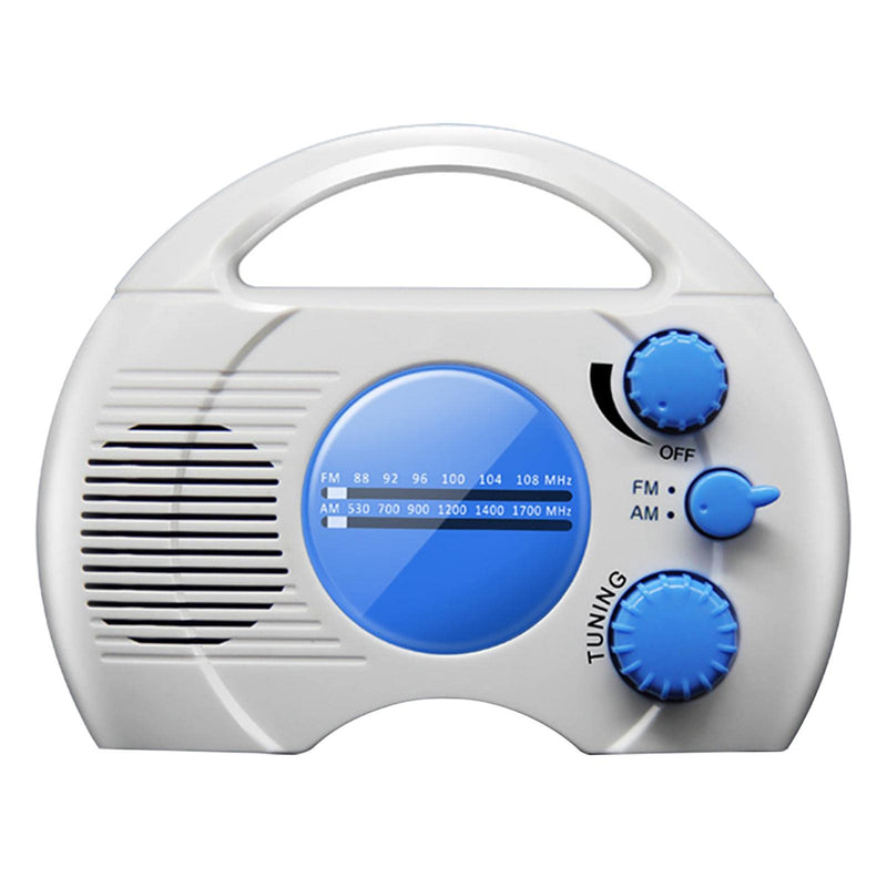 Shower Radio, SY-910 Mini Portable AM FM Hanging Shower Radio Built in Speaker Audio, Adjustable Volume with Rotating Knob, Waterproof Battery Operated for Home,Hot Tub,Bathroom