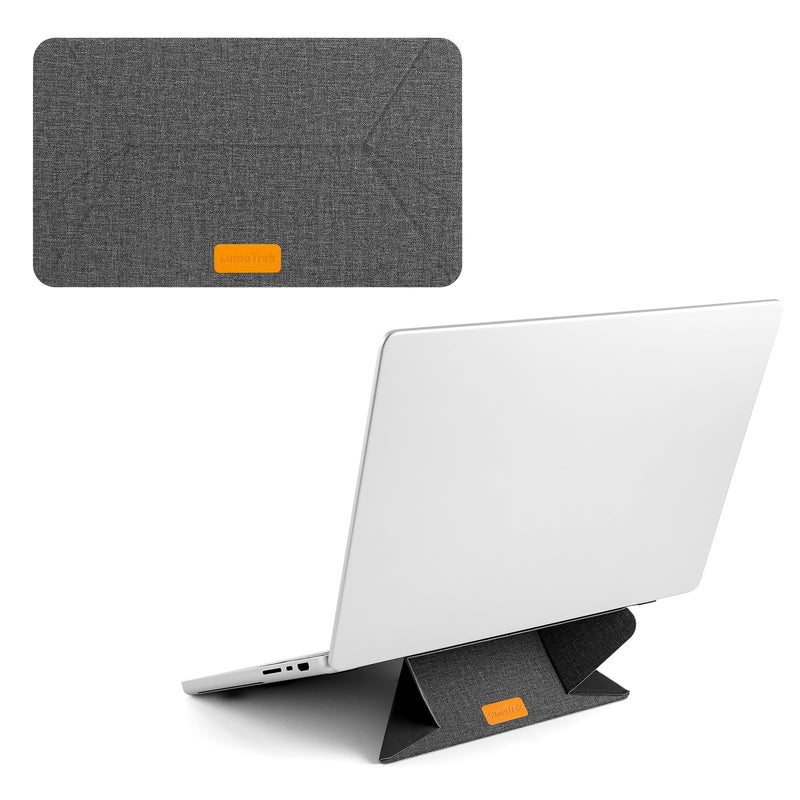 Adhesive Laptop Stand for Desk, Foldable Dual-Angle, 13–14 in | 0.1 in thin, 15°/25° dual-angle support, reusable adhesive, up to 11 lb, with 2 anti-slip pads