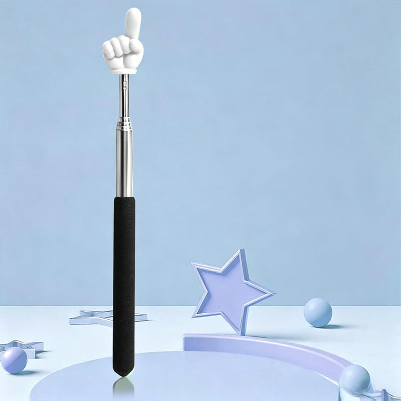 Telescoping Pointer Finger Stick, Retractable Finger Pointer Stick, Premium Classroom Essentials for Presentation & Guidance,White & Black Black&White