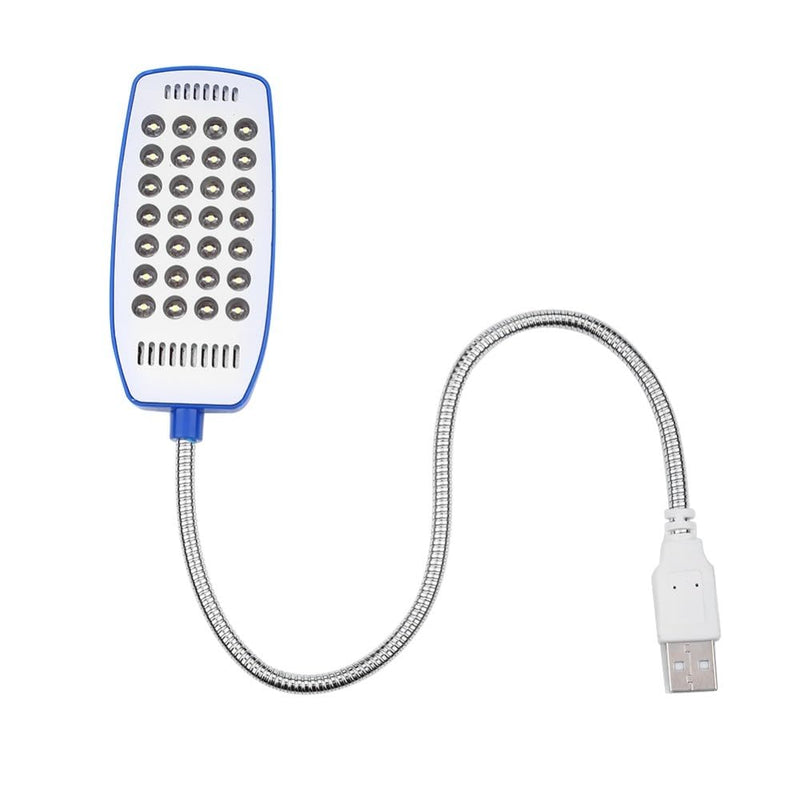 Light, Flexible Gooseneck Mini Lamp with 28 LEDs and Switch for Laptop, Desktop PC, Computer Keyboard, Travel Use and Portable Reading Lighting(Blue) Blue