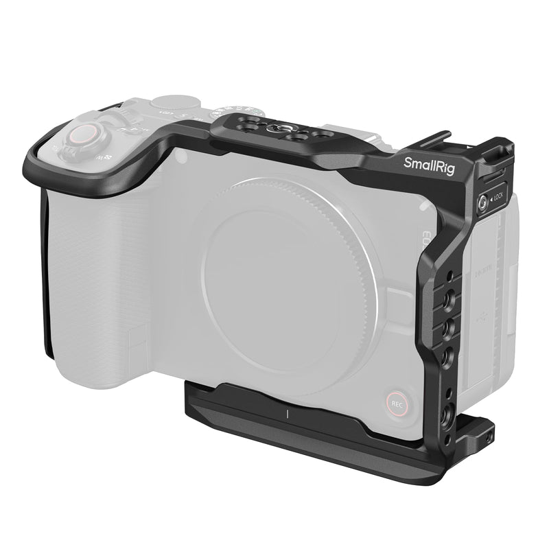 SmallRig R6 V HawkLock Quick Release Cage for Canon R6V, Aluminum Alloy Full Camera Cage, Quick Release Plate for Arca & Cold Shoe Mount & NATO Rails, for DJI RS Stabilizer - 6372 Basic Cage