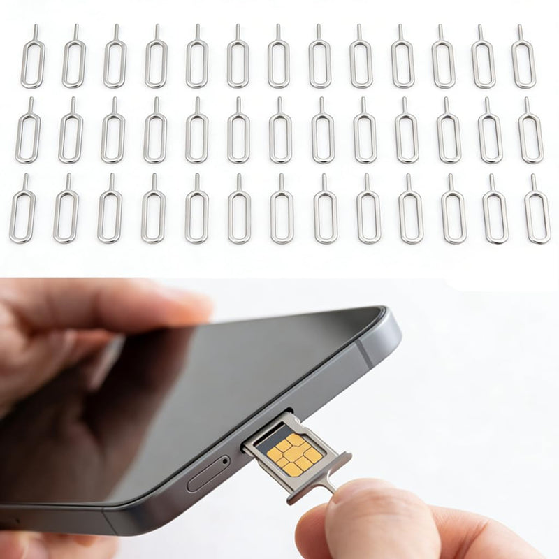 40Pcs Metal SIM Card Ejector Tools, Universal Slot Opening Pins for Phones | Sturdy metal, fits most smartphones, Compact design, easy to store as spares, Great for travelers