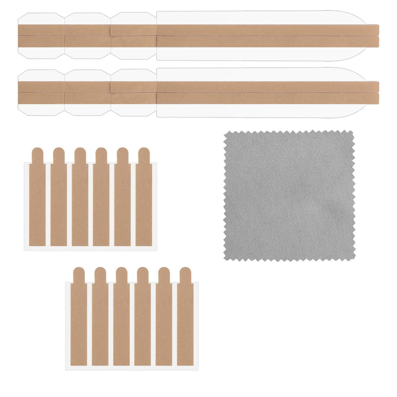 12pcs Privacy Screen Adhesive Strips and 2pcs Plastic Slide Mount Tabs for Computer Monitor, Laptop Privacy Screen Protector Replacement Kit with Microfiber Cloth for Easy Installation