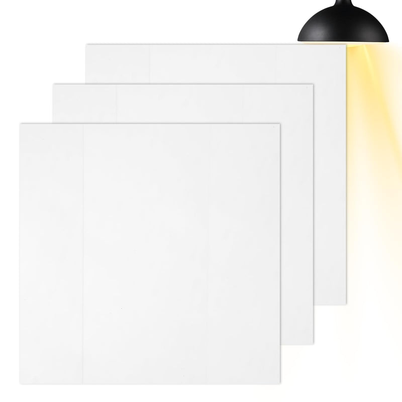 LED Light Diffuser Film 3PCS Adhesive Light Diffuser Board Anti-Glare for Ceiling Lights, Downlight, Spotlight, Panel Lights, 11.8x11.8in