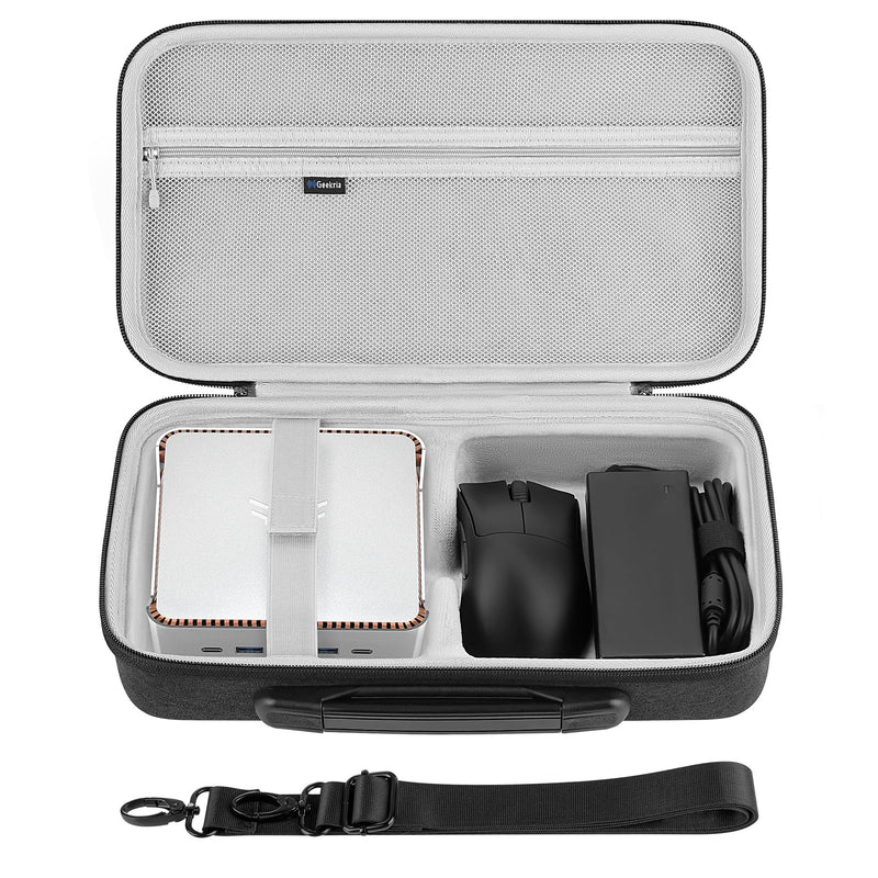 GEEKRIA Mini PC Hard Shell Travel Case, Compatible with KAMRUI Pinova P2 /Pinova P1 /Hyper H2 /AM21 /Hyper H1 /E3 /E3B, GMKtec M5 Ultra /G3 Pro /G3S /M6 Ultra, Mini Computer Carrying Bag