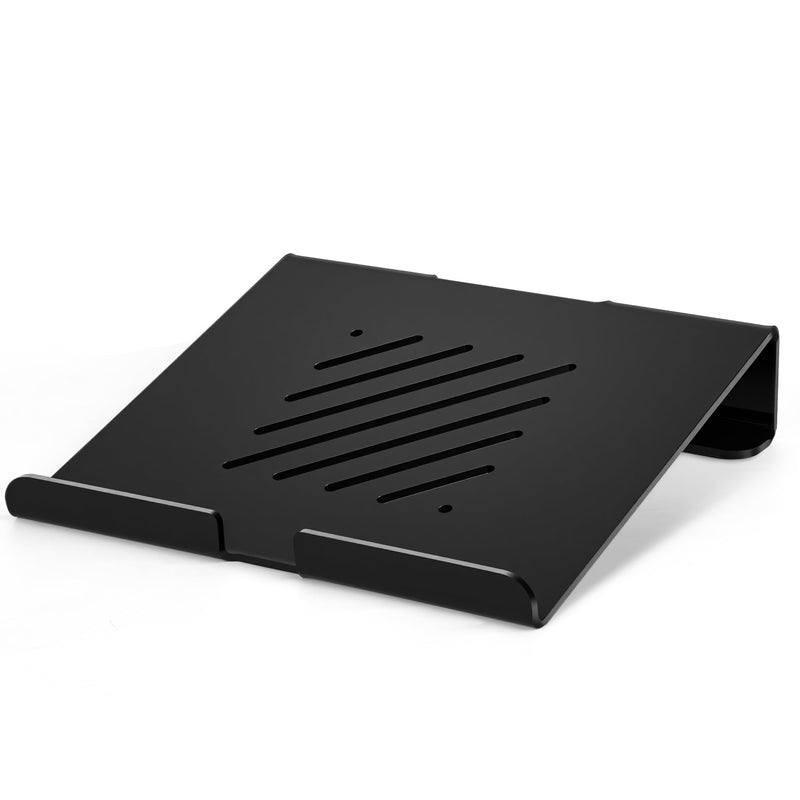 Acrylic Laptop Stand, Portable Ventilated Riser 11-17 Inch | Black Silm Acrylic Design, 7 Ventilation Slots, Ergonomic Viewing Angle, Lightweight Portable Structure