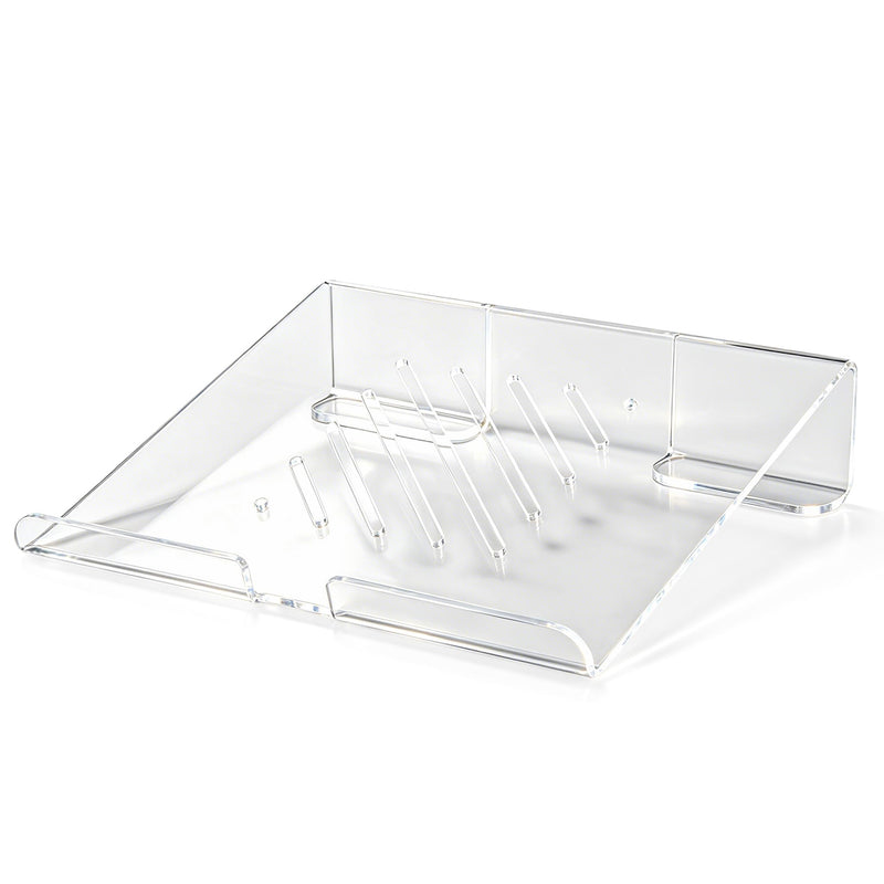 Acrylic Laptop Stand, Portable Ventilated Riser 11-17 Inch | Clear Acrylic Build, 7 Ventilation Slots, Ergonomic Viewing Angle, Lightweight Portable Structure