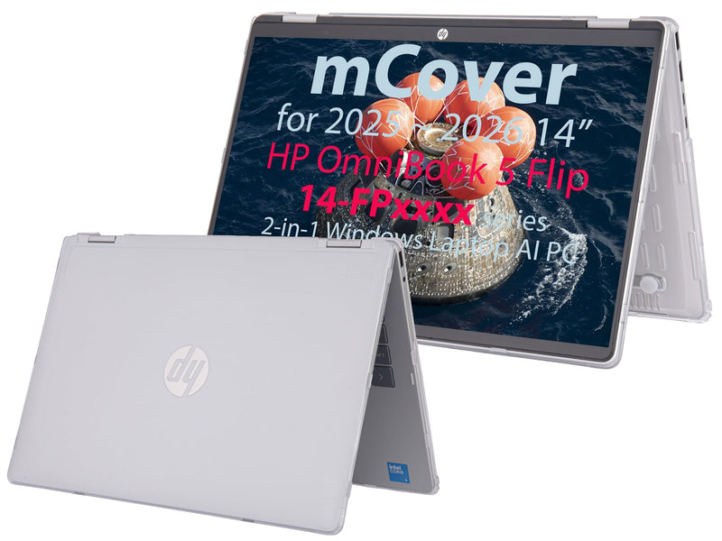mCover Case Compatible Only for 2025-2026 14" HP OmniBook 5 Flip 14-FPxxxx 2-in-1 Windows Laptop Computer (NOT Fitting Any Other HP Models) - Clear