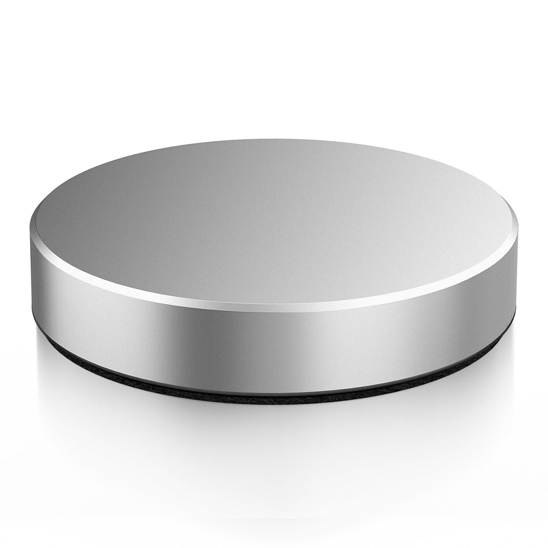 Turntable-Safe 7.1±0.2 oz (200±5 g) Aluminum Record Weight Stabilizer | Balanced Vinyl Record Weight, Low-Profile Design, Soft Velvet Felt Damping Base, Reduces Micro-Vibration & Resonance, Silver Sliver