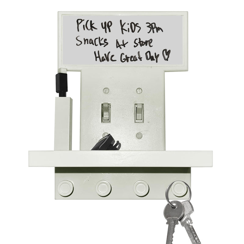 Double Light Switch Cover Shelf. Organizer, Shelf Holds 10 lbs. Wall Organizer. Outlet Cover for Bathroom or Any Room, Holds Echo, Electric Tooth Brushes and Speakers.