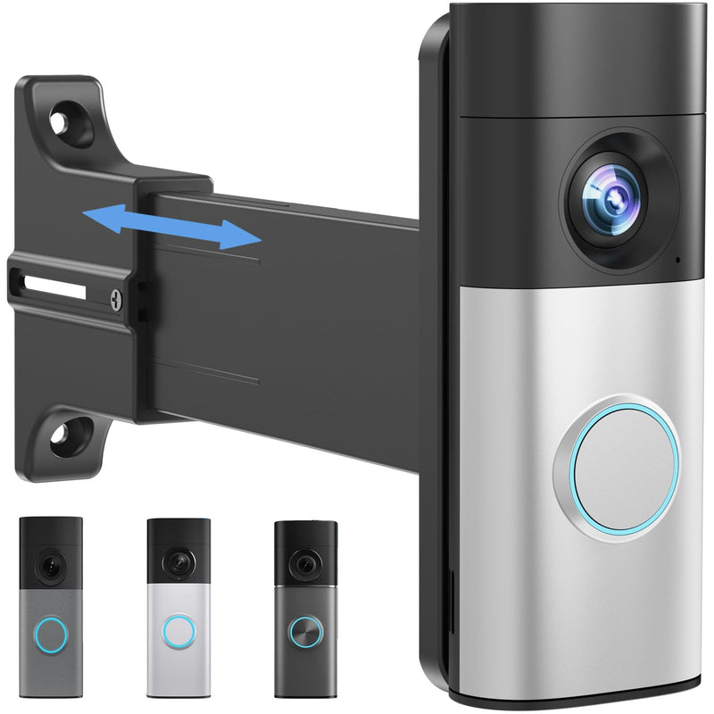 Adjustable 2" to 4.7" Doorbell Extender Mount for Ring Newest 2026 Battery Doorbell/Plus/Pro & Wired Doorbell/Pro/Plus, Doorbell Angle Mount, Brick Wall Mounting Bracket Holder for Wider View