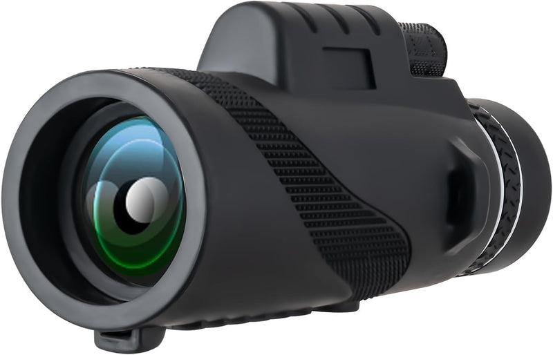 Monocular Telescope with Smartphone Adapter, HD BAK-4 Prism, Handheld Monoculars for Adults Bird Watching Hunting Hiking, Black