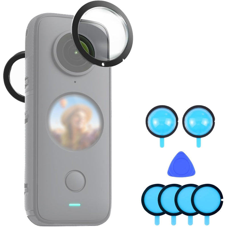 Lens Guards for Insta360 One X2, Dual Sticky Lens Protector Case PC Protective Lens Cover Action Camera Accessories [X2]