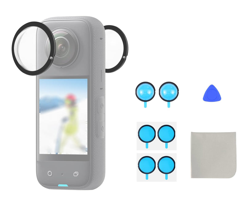 Lens Protector for Insta 360 X3, Dual Lens Guards Protective Case PC Protective Cover Sticky Lens Guards Action Camera Accessories [X3]
