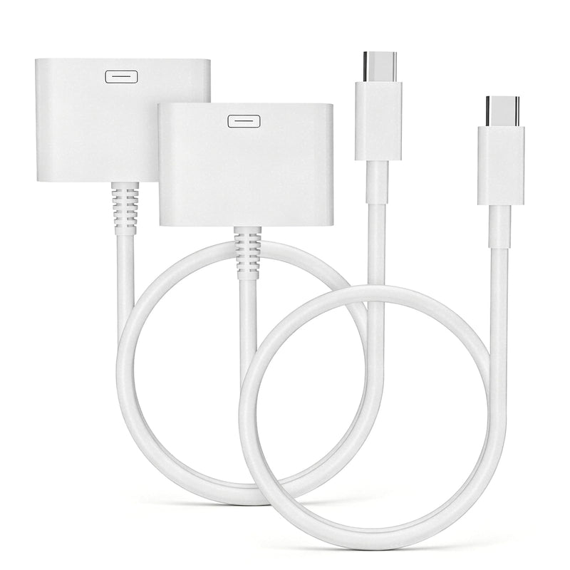 USB C to 30 Pin Female Adapter for iPhone 17, 2 Pack 30-Pin Converter | Apple MFi Certified, No Audio USB Type C to 30-Pin Charging and Data Converter for iPhone 17 17 Air 16 15 Pro Max 16 15 Plus
