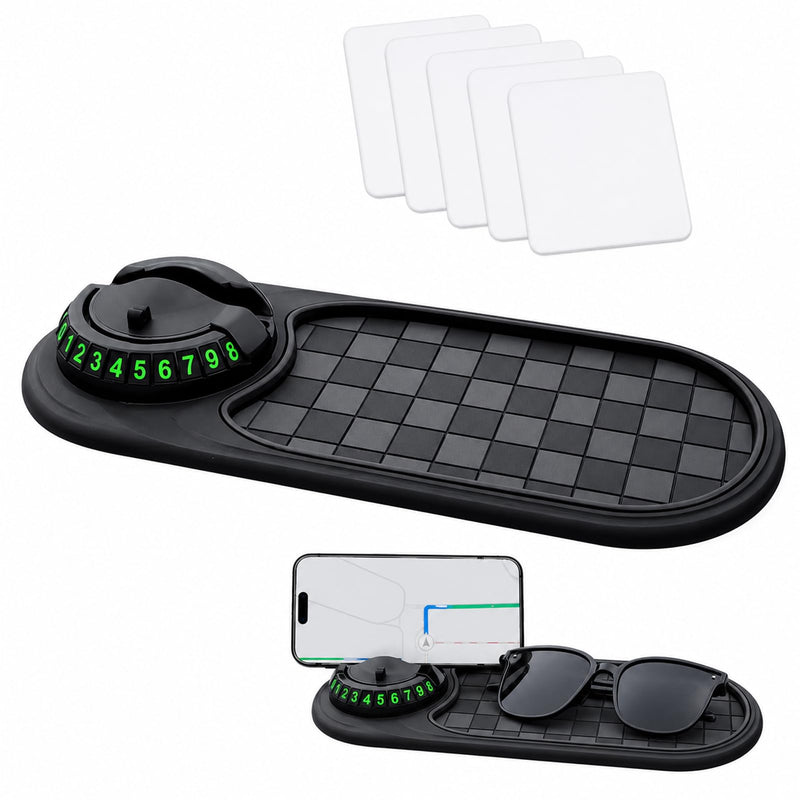 Anti Slip Mat for Car Dashboard,Dash Mat,Multi-Functional Support Anti-Slip Pad,3 in 1 Dashboard Grip Pads for Phones,Support Anti Slip Pad for Phones Sunglasses Keys Gadgets(Gray + Black)