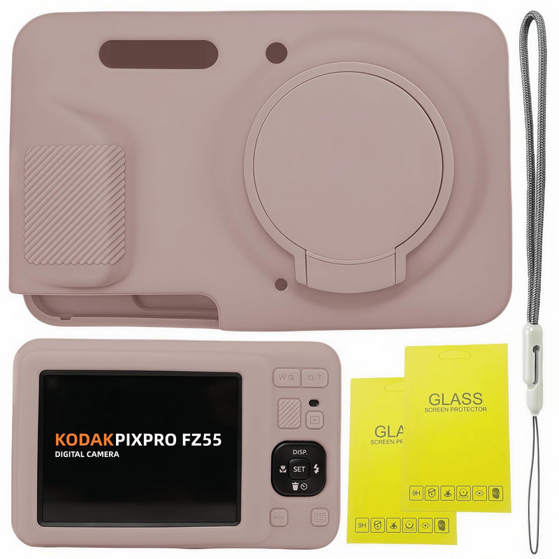 Case for Kodak PIXPRO FZ55,FZ55 accessories | Soft Silicone Protective Case Removable Lens Cover,Comes with 2 Screen Protectors and 1 Wrist Strap. (Tiffany Pink) Tiffany Pink