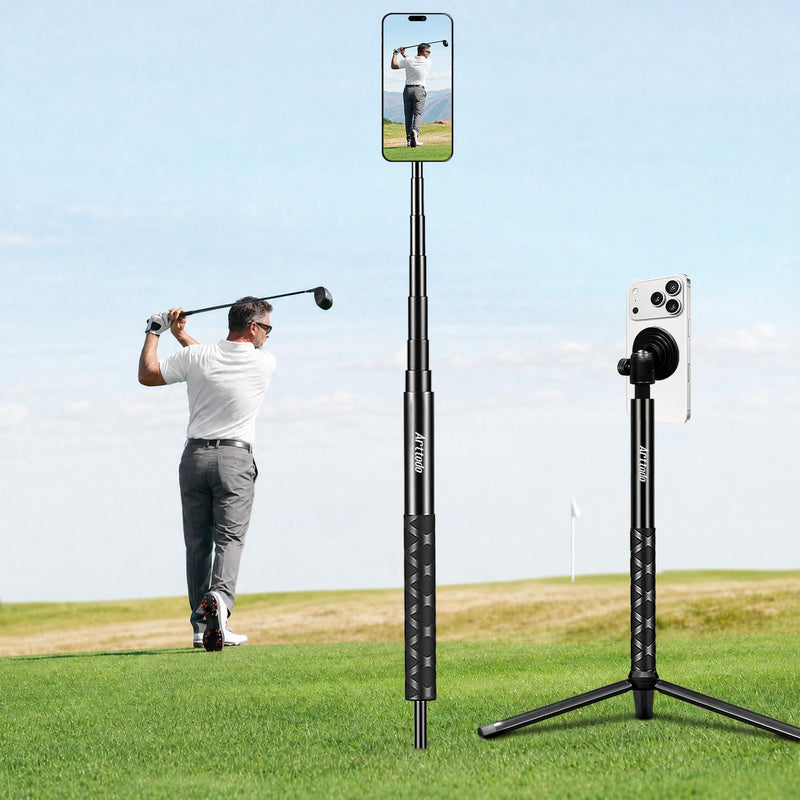 Golf Tripod & Monopod, Magnetic Mount and Adjustable Stick for Golf Swing | 9–59" Adjustable Height to Capture Every Swing Angle, Easy to install, Portable, Compatible with Phones or Cameras